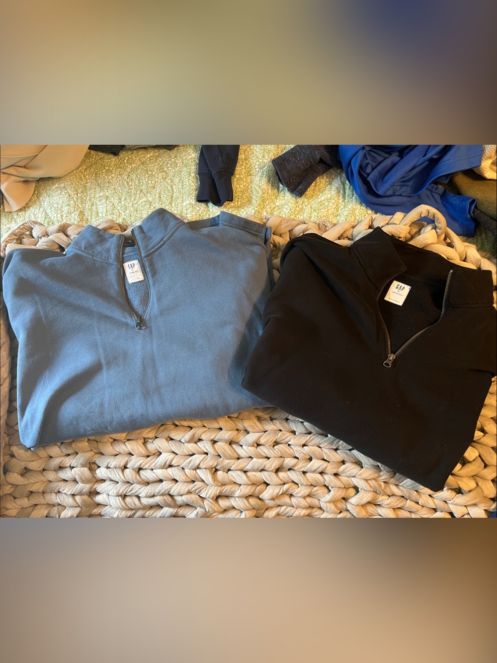 GAP Blue and Black Quarter-Zip Bundle